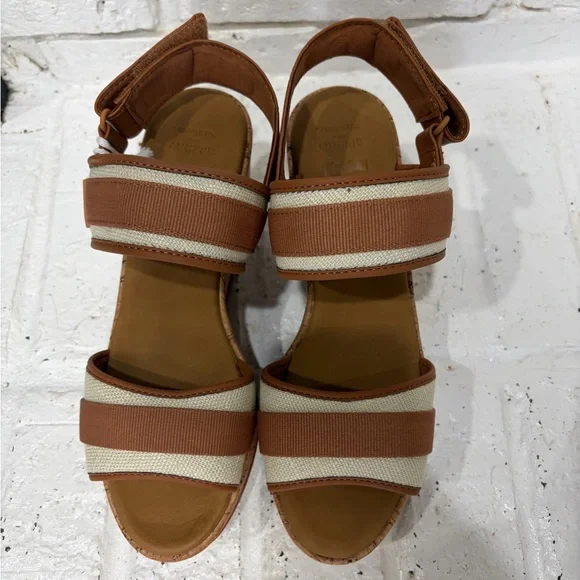 Sperry Tan and Cream Wedge Sandals - Picture 2 of 6